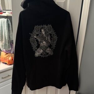 Sunset Goons Black Hoodie with Gats and Roses Design